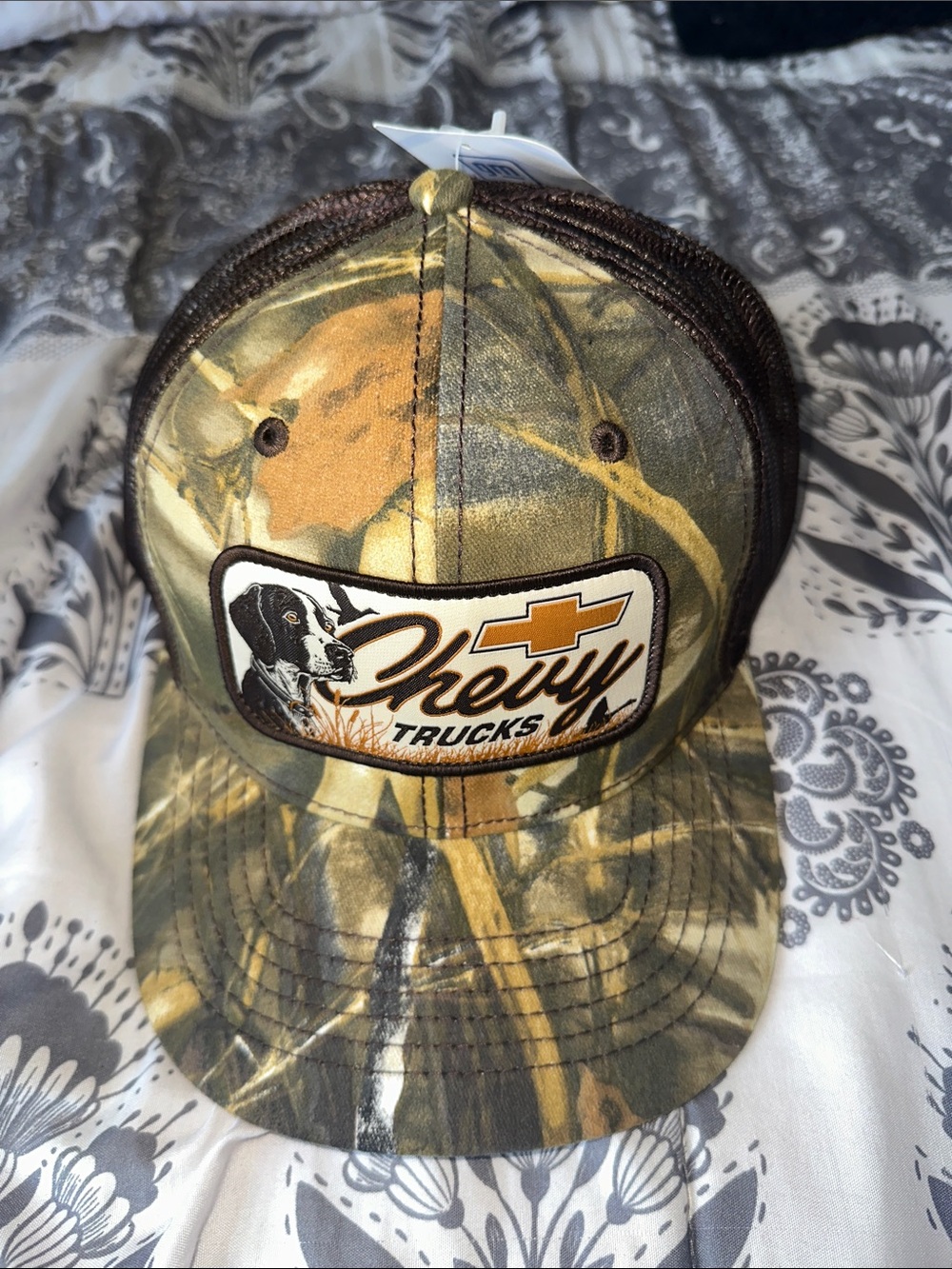 Chevy Trucks Camo Mesh Back Trucker Hat - Olive Green